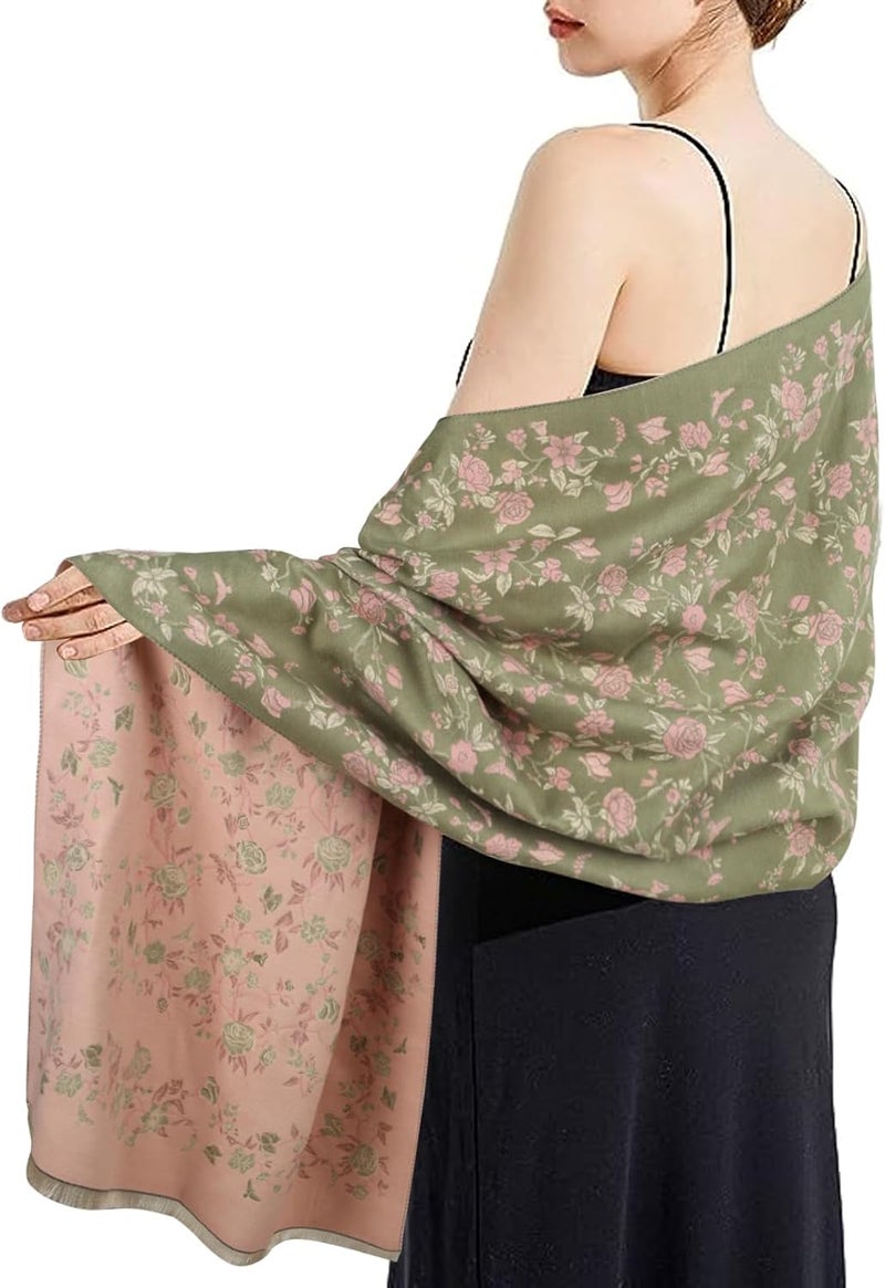 EXTREE Scarfs for Women Pashmina Silky Shawl Wrap for Evening Dressing Blanket Open Front Poncho Cape - Image 5